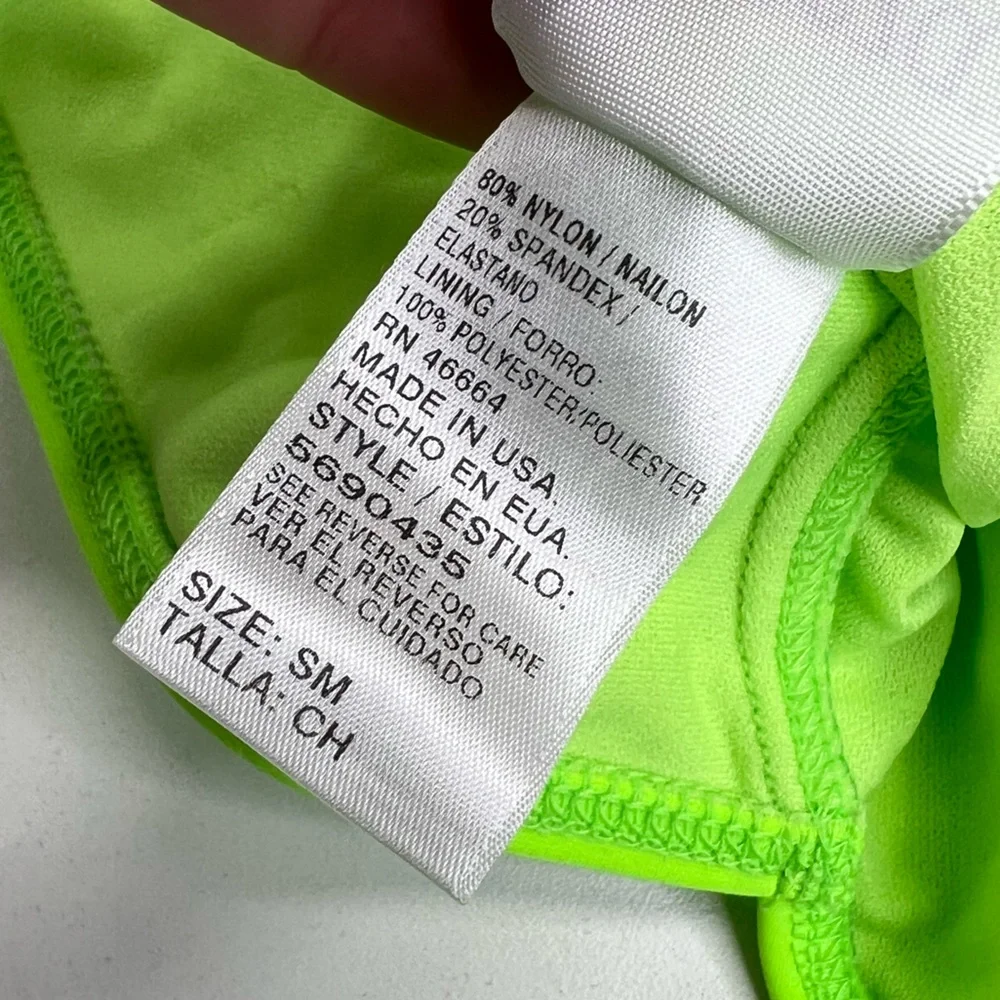 Breeza Maillot One Piece Swimsuit in Lime Green New With Tags Size Small - Picture 7 of 10